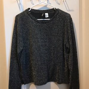 H&M Black Sparkly Long Sleeve Size M